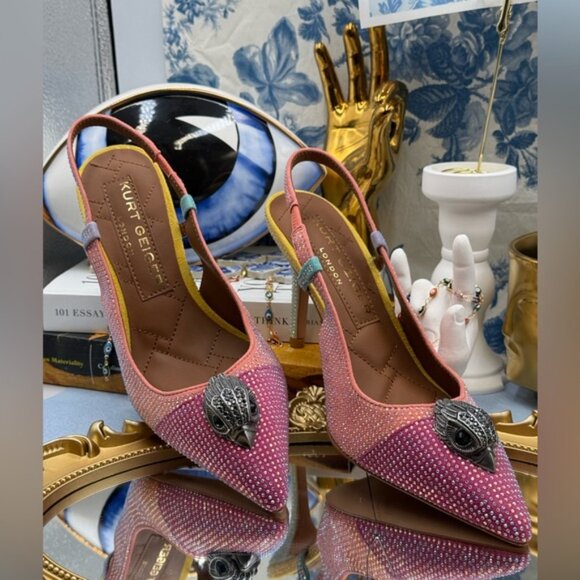 🆕 KURT GEIGER LONDON 🧿 NWOB Belgravia Crystal Embellished Slingback, Sz 36 US6 - Picture 4 of 15